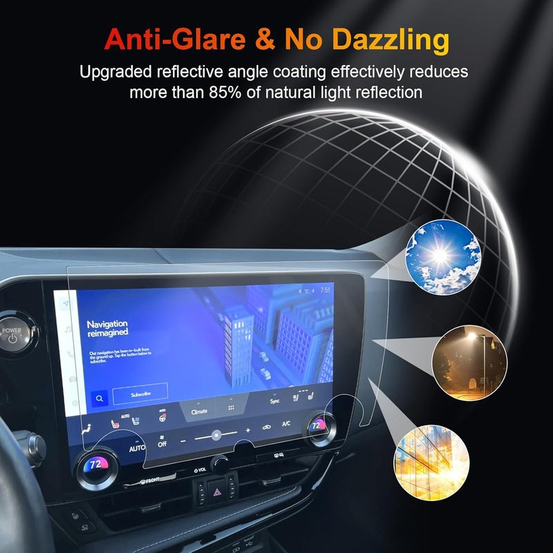 BSTW for 2025 Lexus NX 350 Screen Protector for 2022-2026 Lexus NX 250/350/350h Hybrid/450h+ PHEV 14-in Display for Lexus NX 350 Accessories Anti Glare Tempered Glass Protective Film (NX 14-In Matte) - Image 4